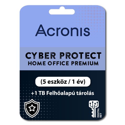 Acronis Cyber Protect Home Office Premium (5 eszköz / 1 év) + 1 TB Felhőalapú tárolás