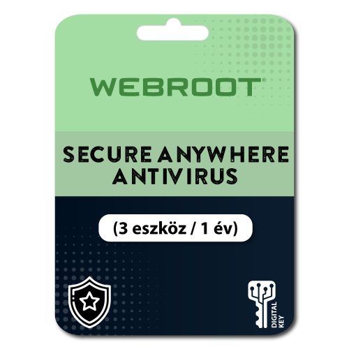 Webroot SecureAnywhere AntiVirus (3 eszköz / 1 év)