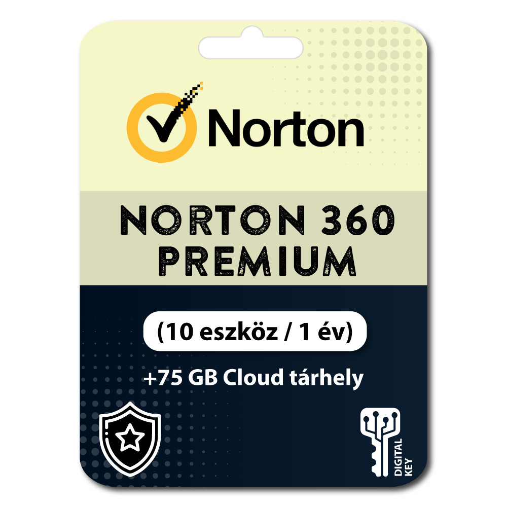 Norton 360 Premium (EU) + 75 GB Cloud tárhely (10 eszköz / 1év)